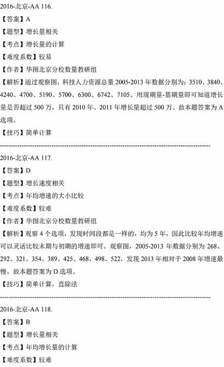 2016年北京市公務(wù)員考試行測(cè)資料分析題目 答案解析 在線估分