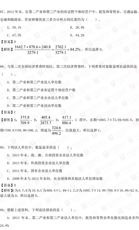 2016年深圳公務員考試行測真題及答案解析—資料分析