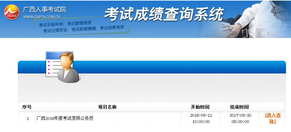 廣西公務員考試筆試成績查詢入口