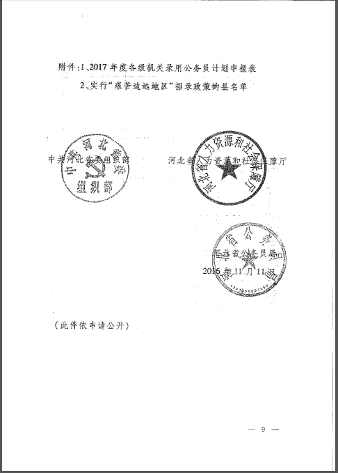 2017年河北省公務員四級聯(lián)考招錄計劃通知